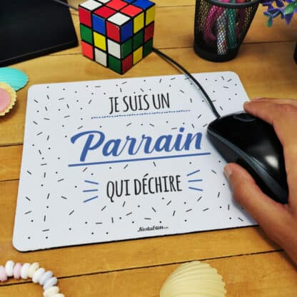 Tapis de souris - "Je suis un parrain qui déchire" - Cadeau Parrain