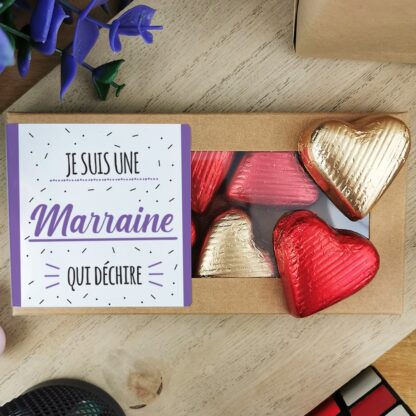 Sachet Bonbon des années 70  "Je suis une marraine qui déchire" - Cadeau Marraine