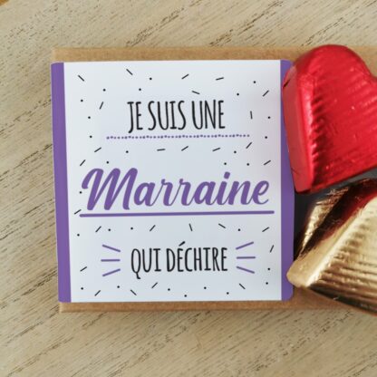 Sachet Bonbon des années 70  "Je suis une marraine qui déchire" - Cadeau Marraine