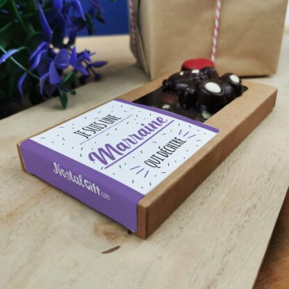 Oursons "Je suis une marraine qui déchire" au chocolat noir x3