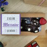 Oursons "Je suis une marraine qui déchire" au chocolat noir x3