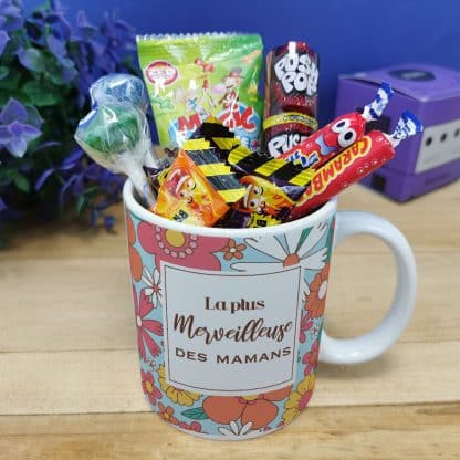MUG "La plus merveilleuse des mamans" bonbons rétro 90 - Cadeau Maman