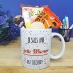 Mug bonbon années 70 "Je suis une belle maman qui déchire"