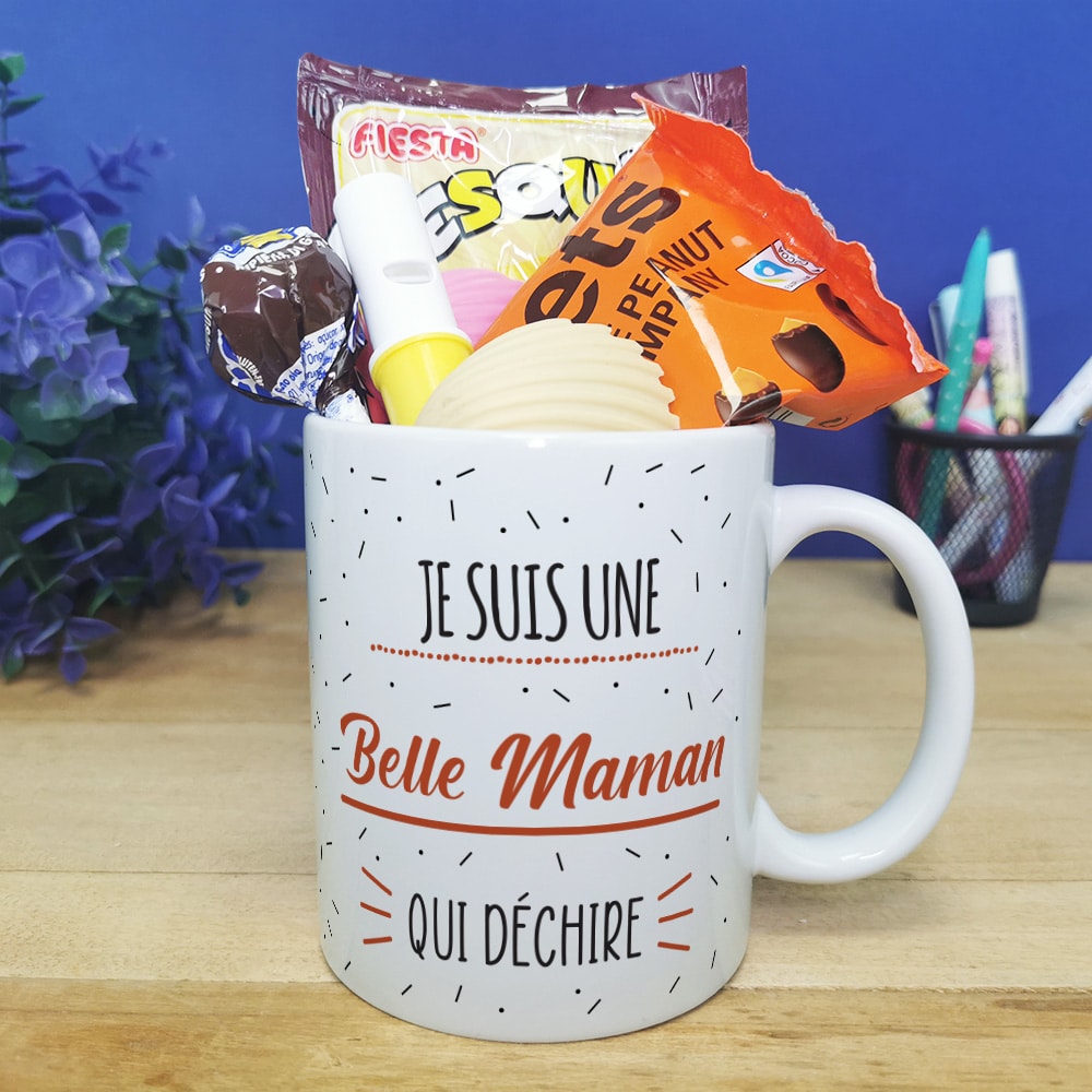 Cadeau belle-mère  Idée cadeau mug belle-mère avec prénom