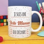 Cœurs au chocolat au lait et chocolat noir praliné x8 "Je suis une belle maman qui déchire"  - cadeau belle mère