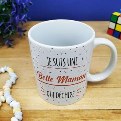 Mug "Je suis une belle maman qui déchire" - cadeau belle mère