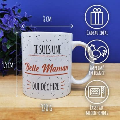 Mug "Je suis une belle maman qui déchire" - cadeau belle mère