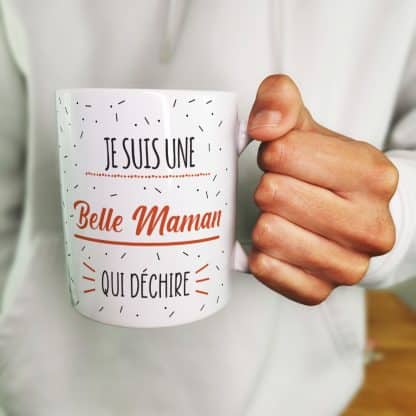 Mug "Je suis une belle maman qui déchire" - cadeau belle mère