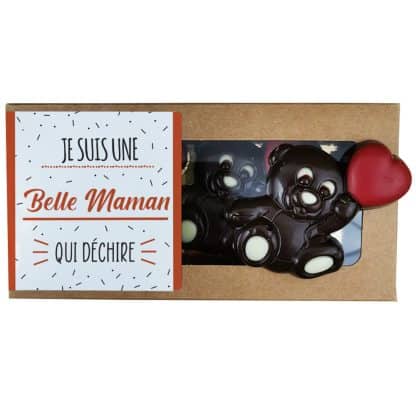 Oursons au chocolat noir x3 "Je suis une belle maman qui déchire"