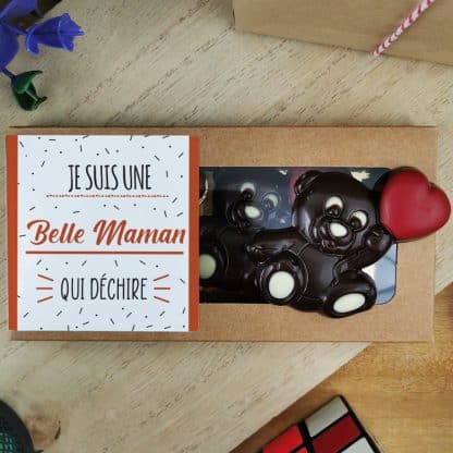 Oursons au chocolat noir x3 "Je suis une belle maman qui déchire"