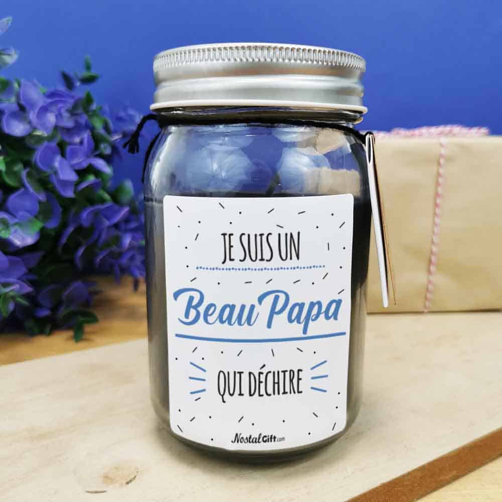 Bougie Jar noir Je suis un Beau Papa qui déchire de la collection Qui  déchire - cadeau