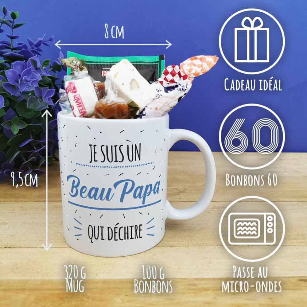 Cadeau beau-père  Idée cadeau mug prénom beau-père en or