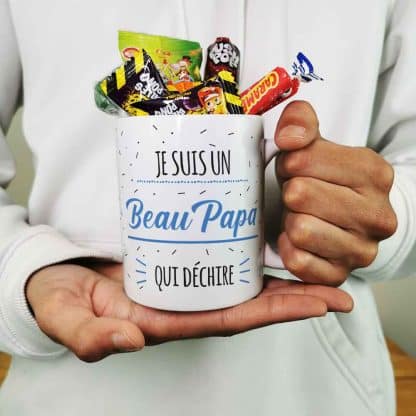 Mug bonbon années 90 "Je suis un Beau Papa qui déchire"  - cadeau beau père