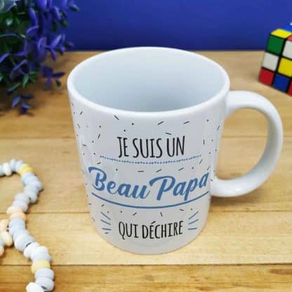 Mug "Je suis un Beau Papa qui déchire" de la collection "Qui déchire  - cadeau beau père