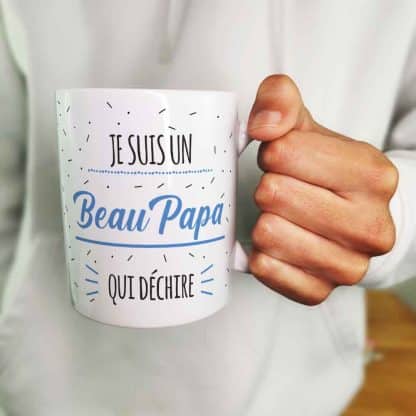 Mug "Je suis un Beau Papa qui déchire" de la collection "Qui déchire  - cadeau beau père