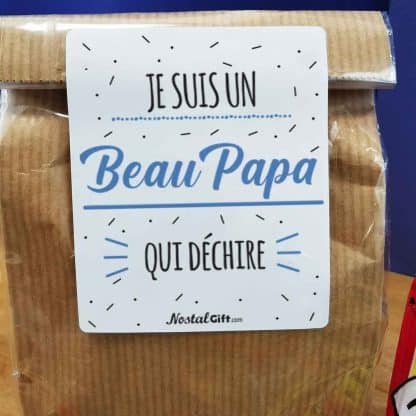 Sachet bonbon années 70 "Je suis un Beau Papa qui déchire"