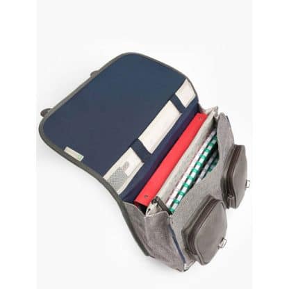 Cartable à roulettes 38 cm vintage Navy bleu et ses pin's personnalisables - Caméléon - CP, CE1, CE2 – Image 4