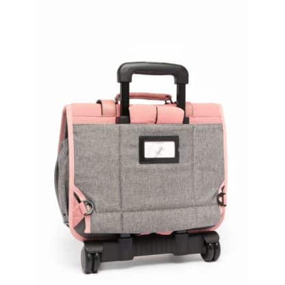 Cartable à roulettes 38 cm vintage rose ses pin's personnalisables - Cameleon - CP, CE1, CE2 – Image 5