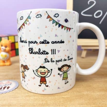 Mug personnalisé - "Merci" - Collection Florale - Cadeau remerciement