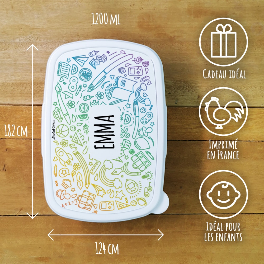 Boite à goûter personnalisable/boite à goûter prénom/boite à goûter  enfant/boite a goûter arc en ciel/boite à goûter personnalisé/ -  France