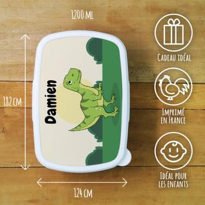 Boîte à goûter enfant personnalisée - plastique  Dinosaure