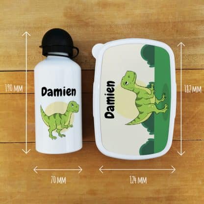 Boîte à goûter & gourde enfant personnalisées  Dinosaure : cadeau garçon