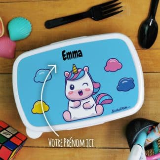 Boîte à goûter enfant personnalisée - plastique  Licorne