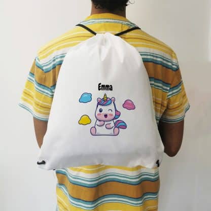 Sac à dos sport personnalisé : gym, piscine... - Licorne - cadeau  fille