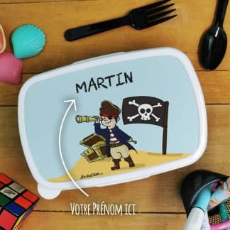 Boîte à goûter enfant personnalisée - plastique  Pirate