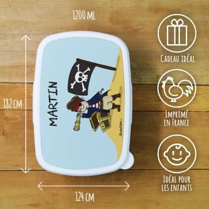 Boîte à goûter enfant personnalisée - plastique  Pirate