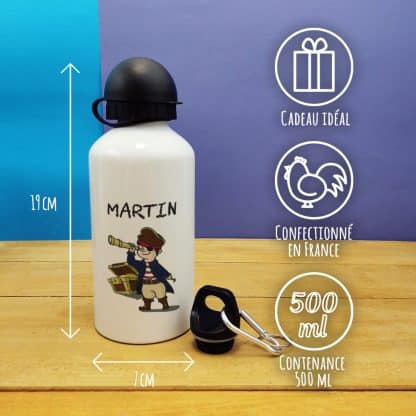 Gourde personnalisée - Pirate - cadeau rentrée scolaire pour  garçon