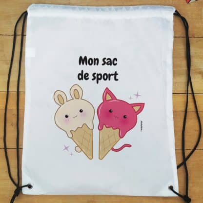 Sac à dos sport : gym, piscine... - Glaces Kawaii