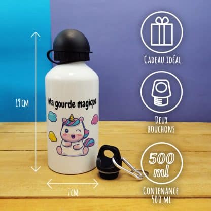 Gourde - Licorne - cadeau rentrée scolaire pour  fille