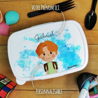 Boîte à goûter enfant personnalisée - plastique  Petit écolier