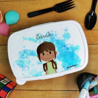 Boîte à goûter enfant personnalisée - Petite écolière