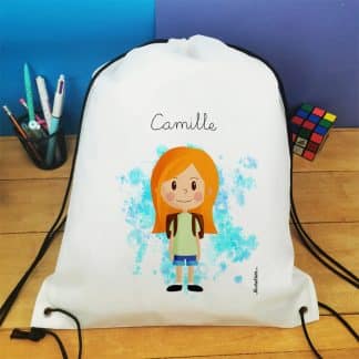 Sac à dos sport personnalisé : gym, piscine... - Petite écolière - cadeau  fille