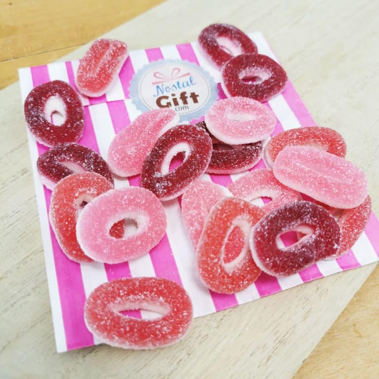 Bon Bons Acidulés Rouges Bonbon anneaux acidulés goût fruits rouges x 20 - 85g (mini anneaux)