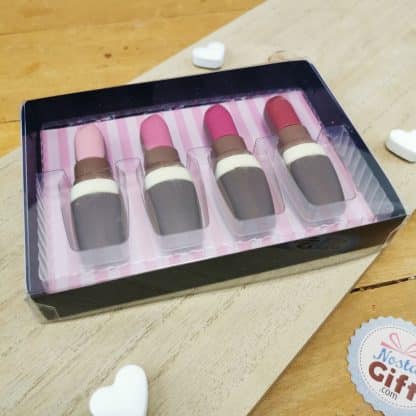 Rouge à lèvres en chocolat - boite de 4 - cadeau pour femme coquette – Image 2