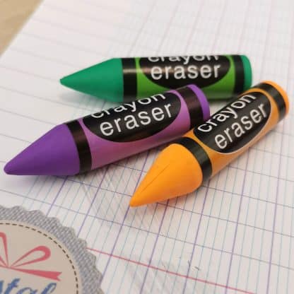 Lot de 3 gommes crayon de couleur