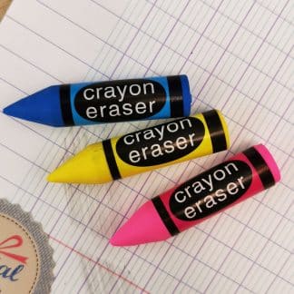 Lot de 3 gommes crayon de couleur