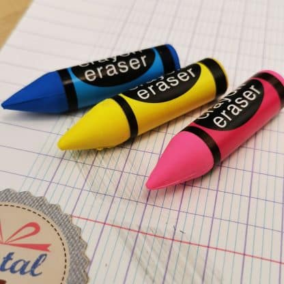 Lot de 3 gommes crayon de couleur