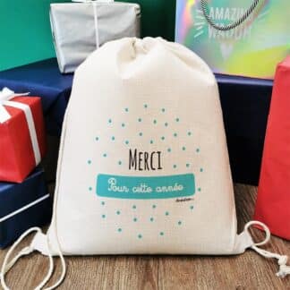 Sac cadeau réutilisable (34 x 42 x cm) et sa carte - Merci pour cette année