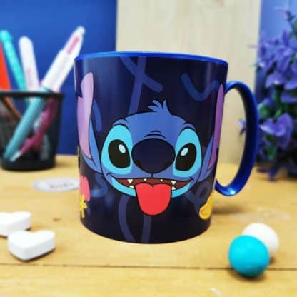 Mug Stitch en plastique - Enfant - 350ml - micro-ondable - Sans BPA - lavable en machine