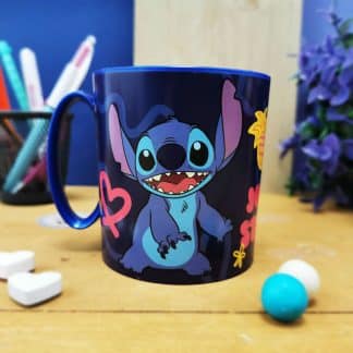 Mug Stitch en plastique - Enfant - 350ml - micro-ondable - Sans BPA - lavable en machine