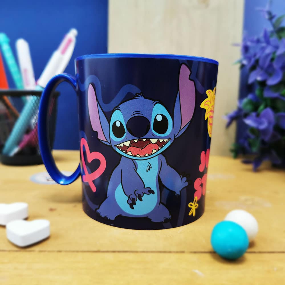 Mug Stitch en plastique - Enfant - 350ml - micro-ondable - Sans