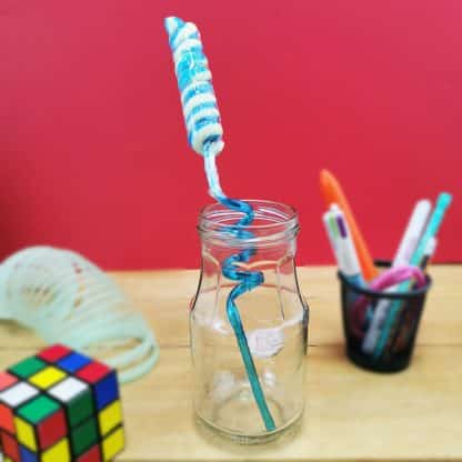 Sucette longue fête foraine goût fruit 30 cm avec paille boucle - rose ou bleu – Image 5