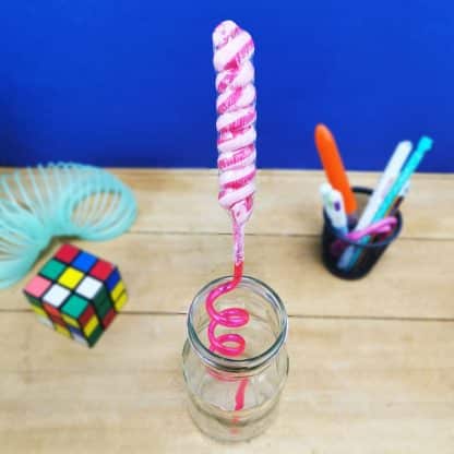 Sucette longue fête foraine goût fruit 30 cm avec paille boucle - rose ou bleu – Image 8