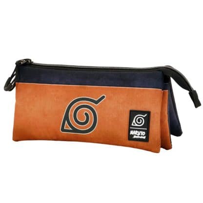 Trousse Naruto Shippuden - Emblème de Konoha  - 3 compartiments - 22 cm