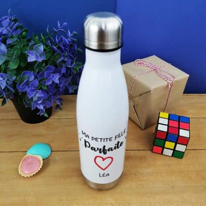 Bouteille isotherme 500 ml "Ma petite fille parfaite"- cadeau mamie, papy personnalisé