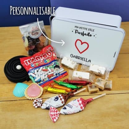 Coffret bonbons des années 60 personnalisé   "Ma petite fille parfaite"  (Boîte en métal)